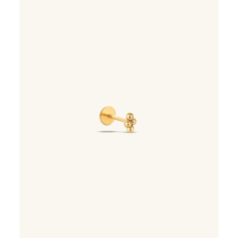 Beads Threadless Stud Gold