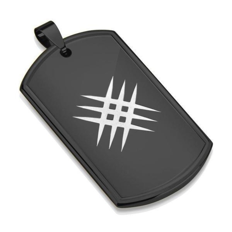 Black Lazer Etched Stainless Steel Pendant