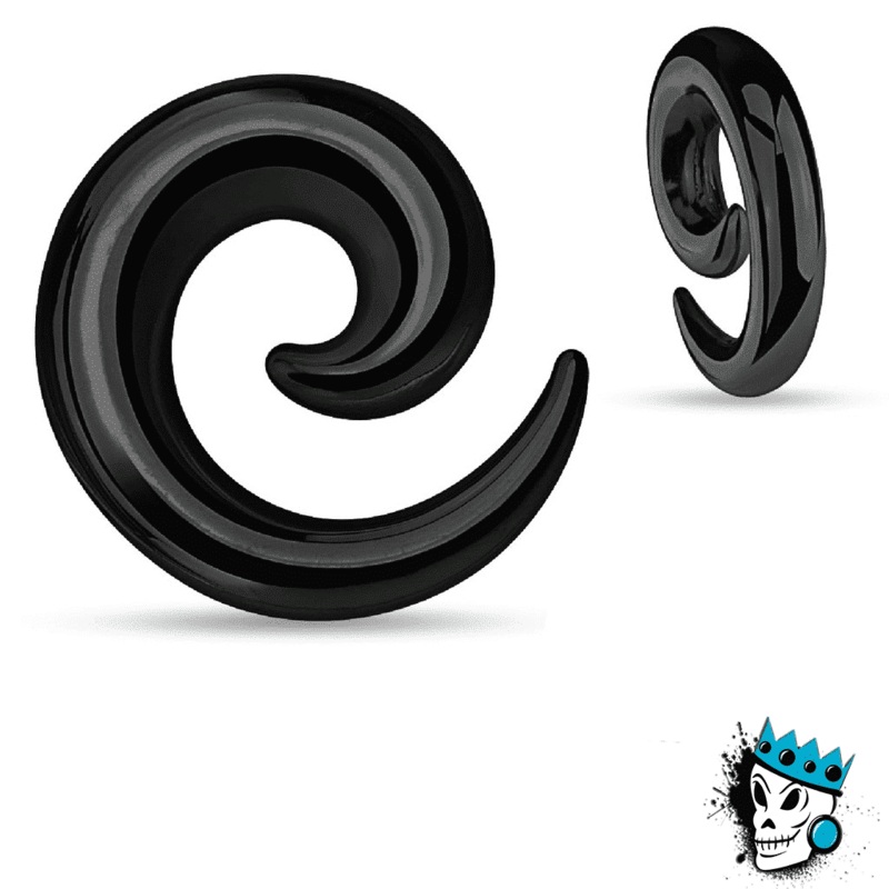 Black Steel Simple Spirals (12 gauge – 0 gauge) 12 g