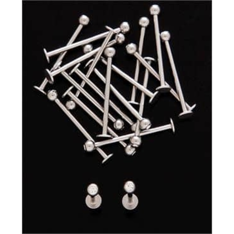 Cheek Barbells with CZ Jewel (16 gauge) 16 g