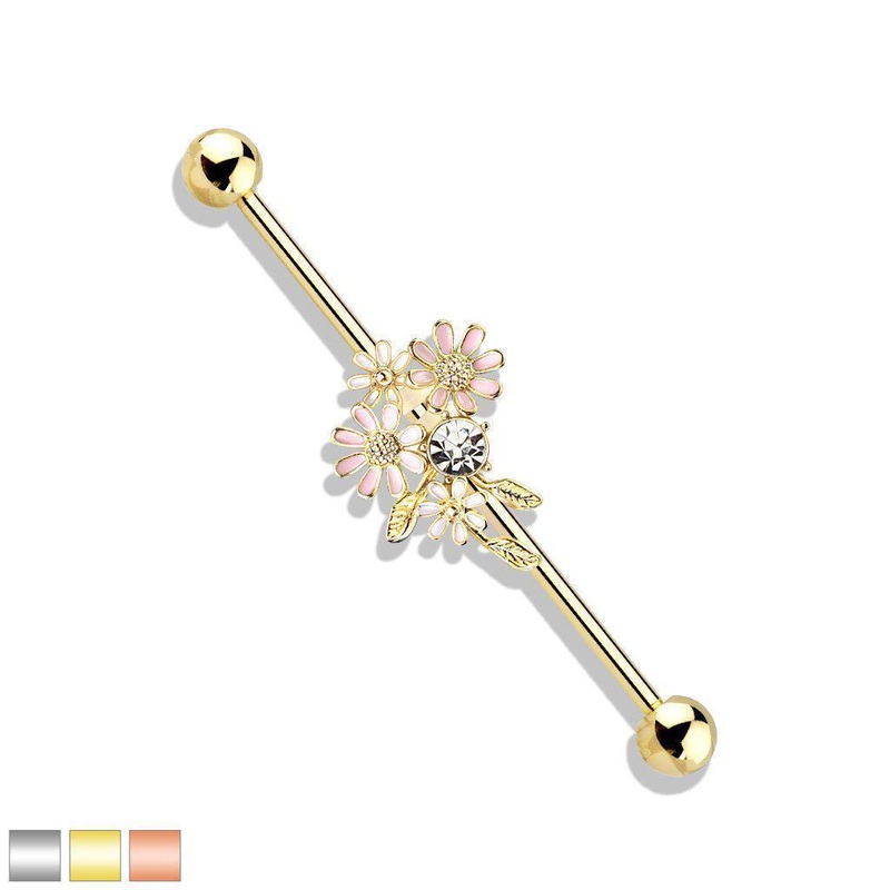 Flower Cluster Industrial 14G 38mm Gold