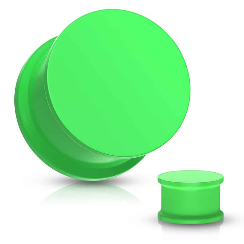 Green Solid Silicone Plugs (8 gauge – 00 gauge) 8 g
