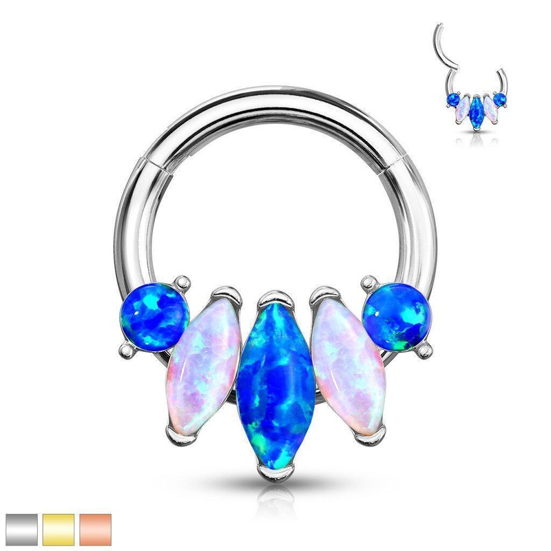 Marquise Opal Hinged Ring 16G Gold