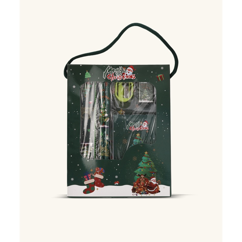 Merry Christmas Pencil Set Green
