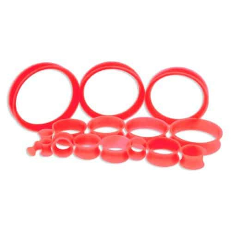 Red Silicone Thin Tunnels (6 gauge – 2 inch) 6 g