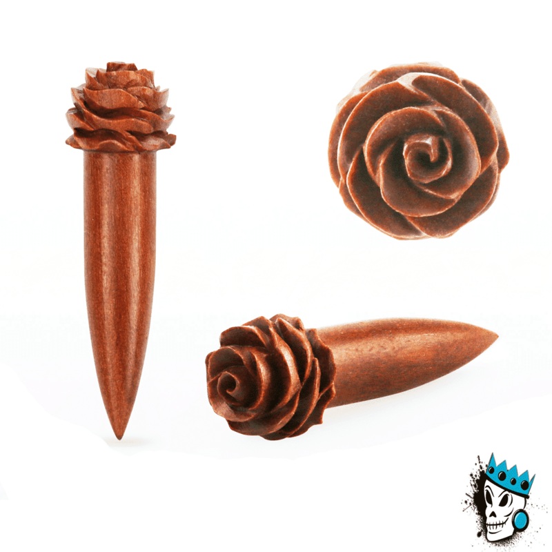 Sawo Wood Rose Tapers (6 gauge to 12 mm) 6 g