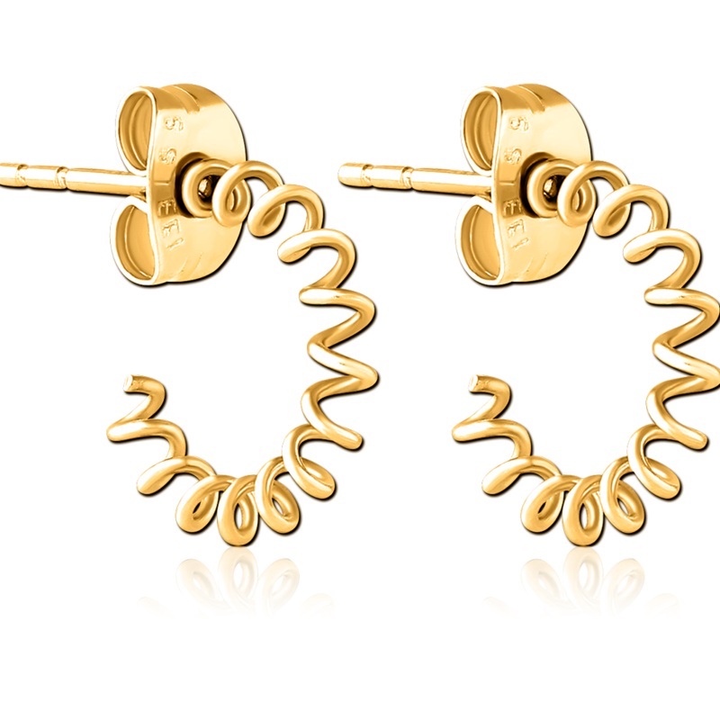 Spring Earring Pair Gold