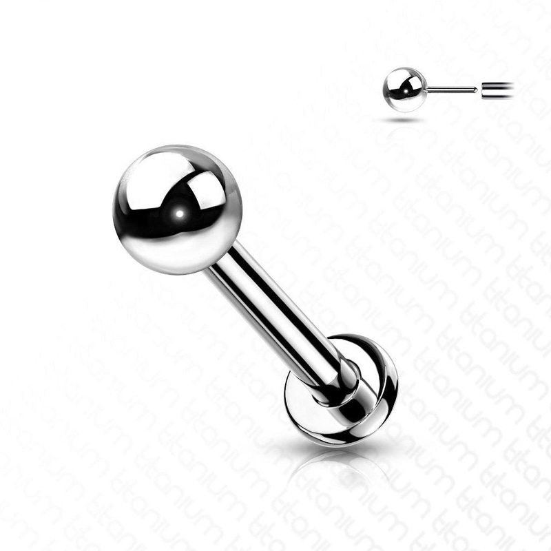 Titanium Threadless Ball Labret 20G 5mm 2mm