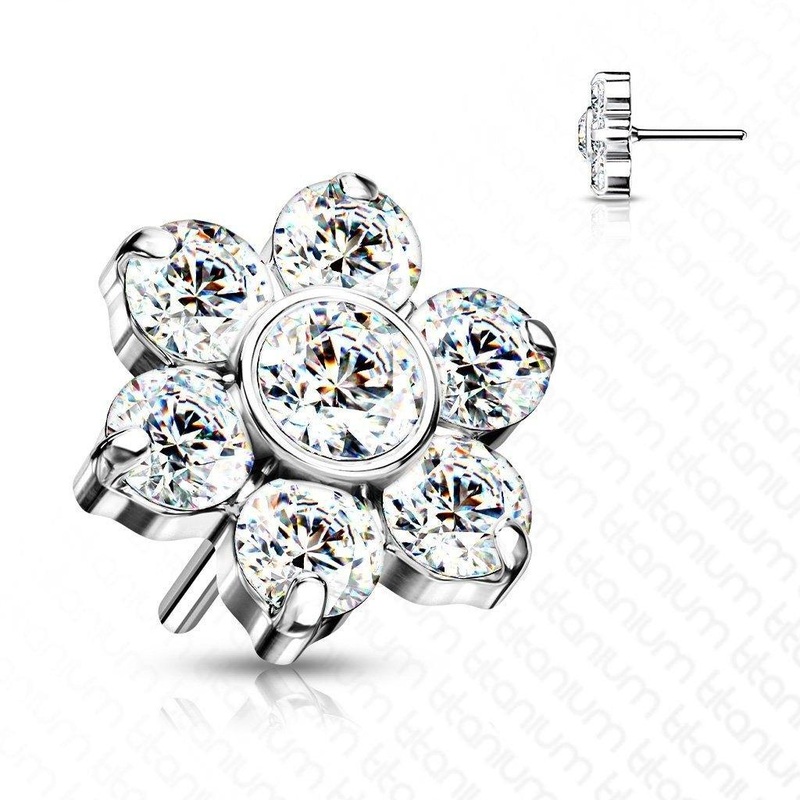 Titanium Threadless Flower End