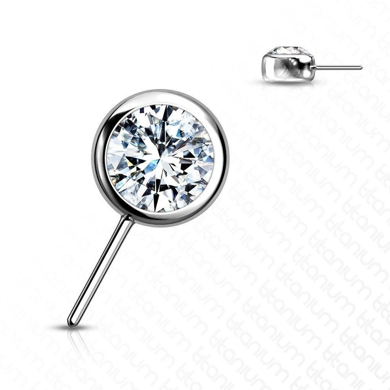 Titanium Threadless Forward Gem End