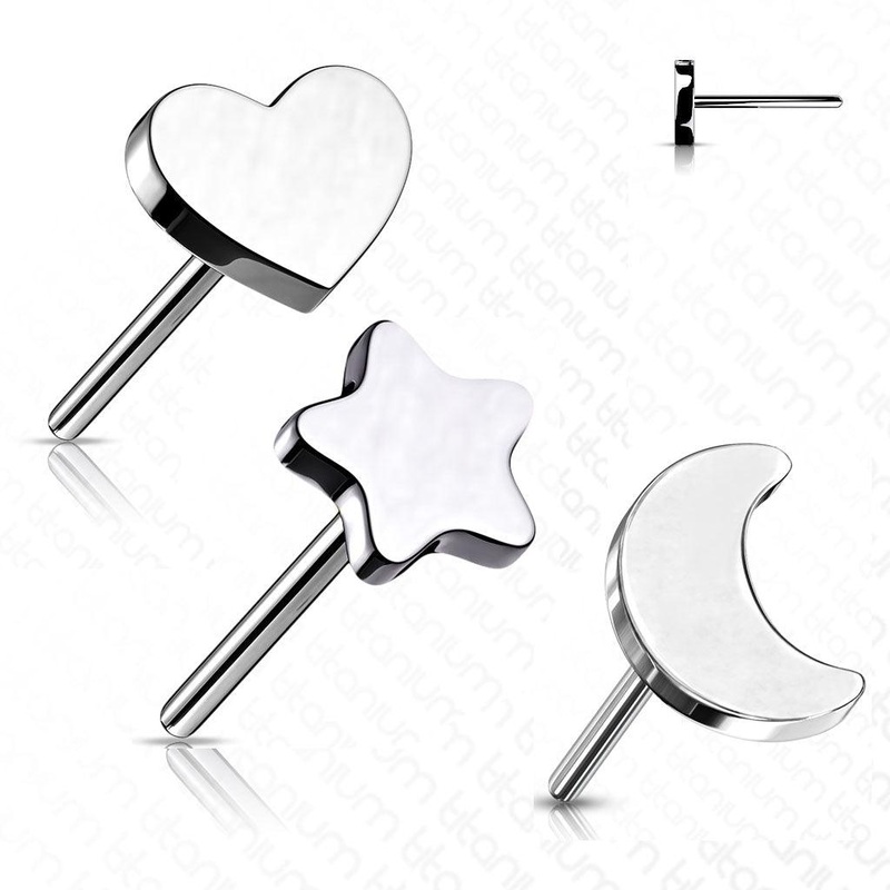 Titanium Threadless Logo End Heart