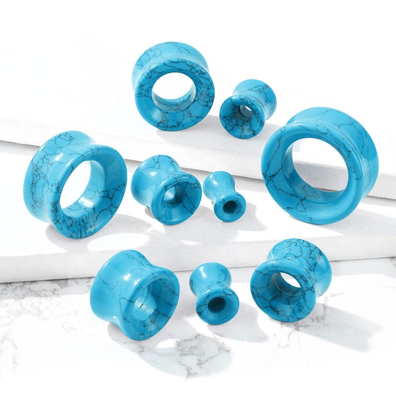 Turquoise Stone Tunnels (6 gauge – 2 inch) 6 g