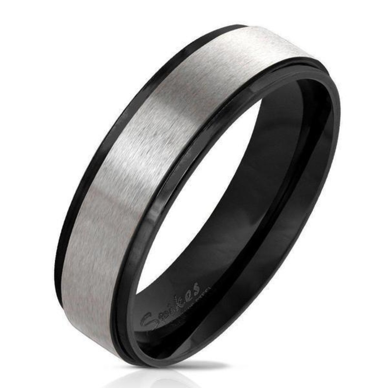 Two Tone Brushed Centre Ring Size 6 (51.9mm)