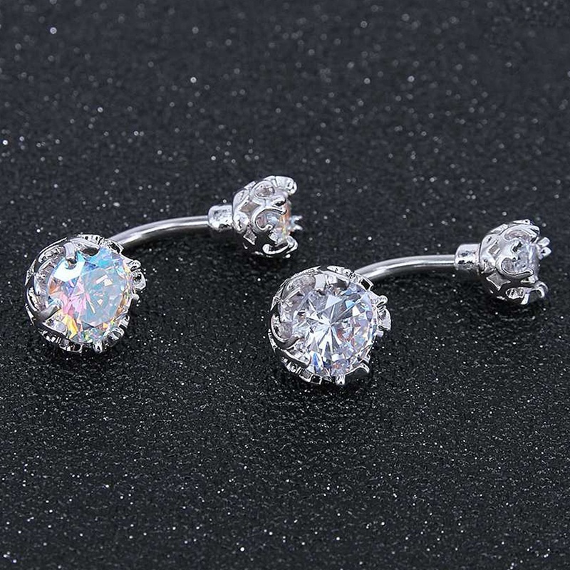 Venus Cute Double Rainbow Crystal Belly Button Piercing Stud Aurora Borealis
