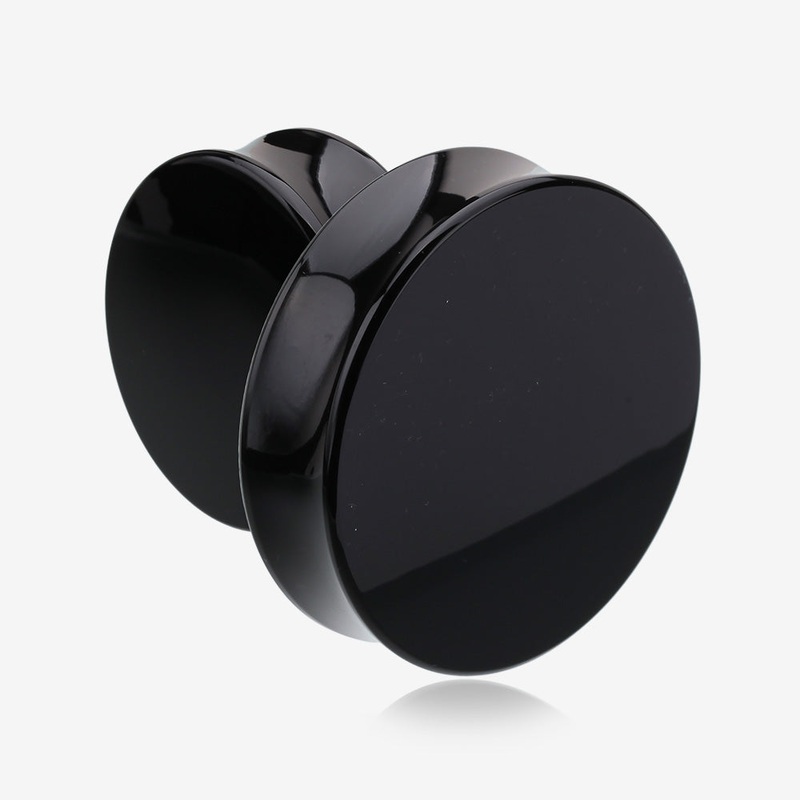 Black Acrylic Double Flare Plugs (10 gauge – 2 inch) 10 g