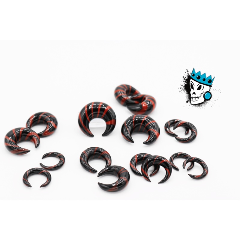 Black with Rust Stripe Glass Pinchers (8 gauge – 9/16 inch) 8 g