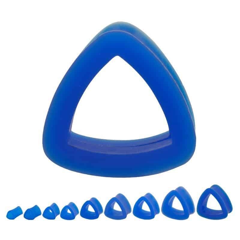Blue Silicone Triangle Tunnels (2 gauge – 1 inch) 2 g