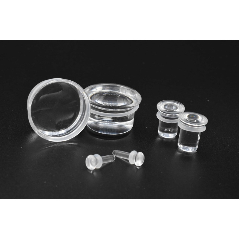 Clear Single Flare Glass Plugs (8 gauge – 1 inch) 8 g