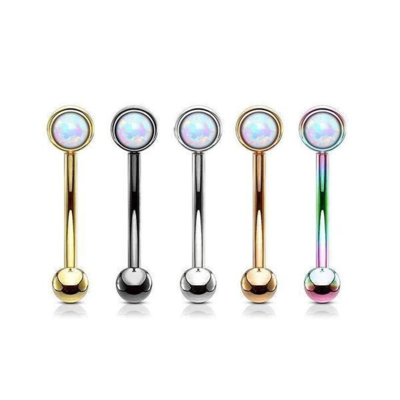 Flat Opal Curve 16G 6mm Black