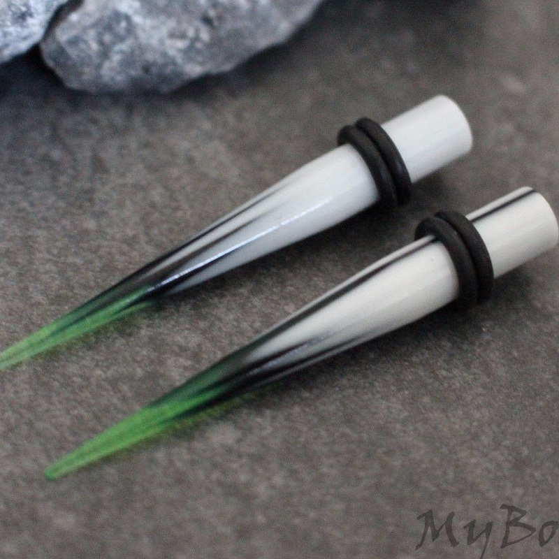 Neon Ear Tapers in White 12G (2mm)