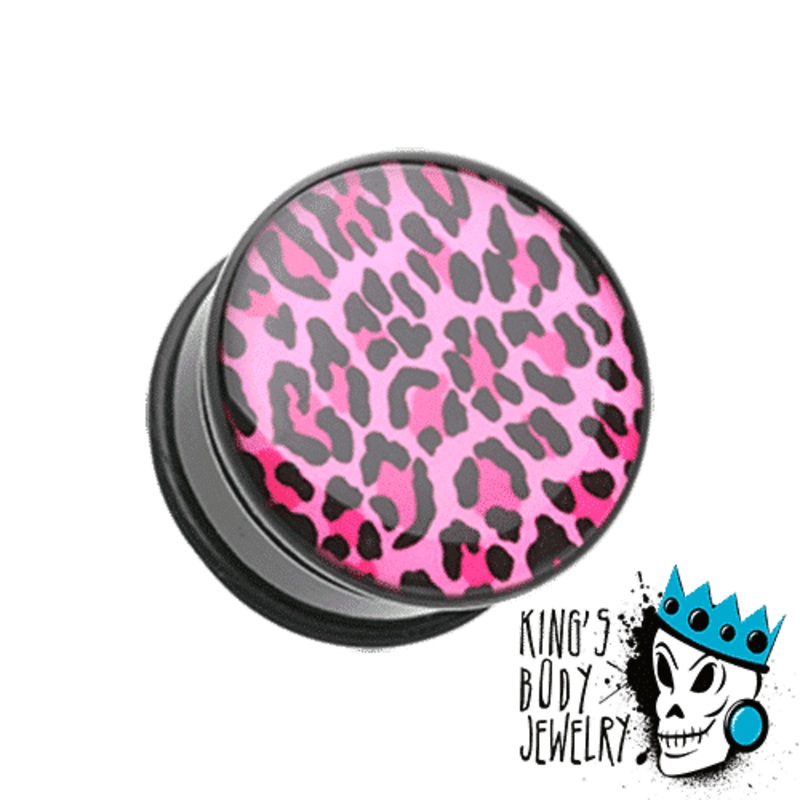 Pink Leopard Plugs (6 gauge – 1 inch) 6 g