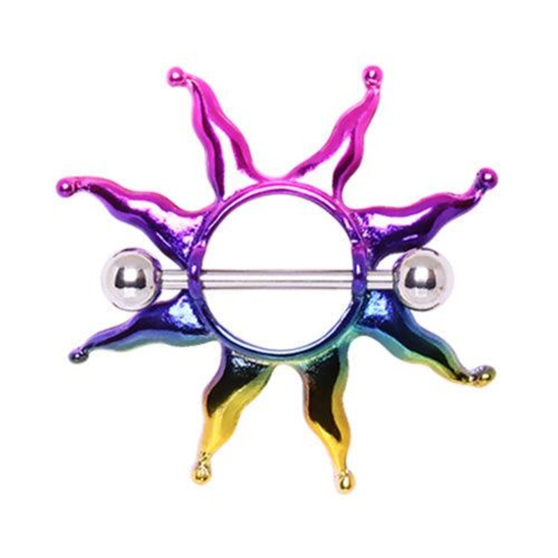 Rainbow Sunburst Nipple Shield 14G (Single