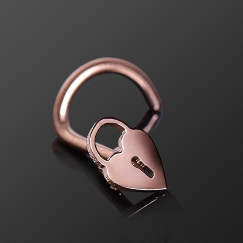 Rose Gold IP Lock Nose Screw 20G