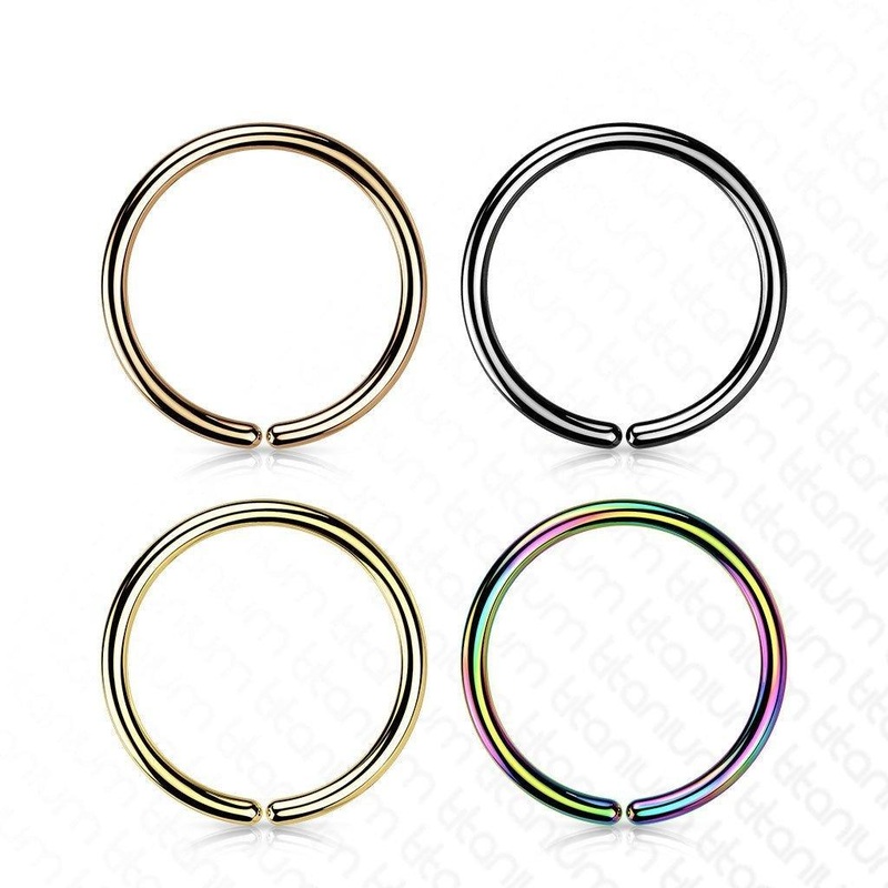 Titanium PVD Continuous Ring 20G 18G 20G 6mm Black