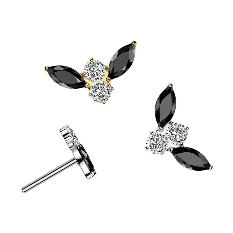 Titanium Threadless Bat End Gold