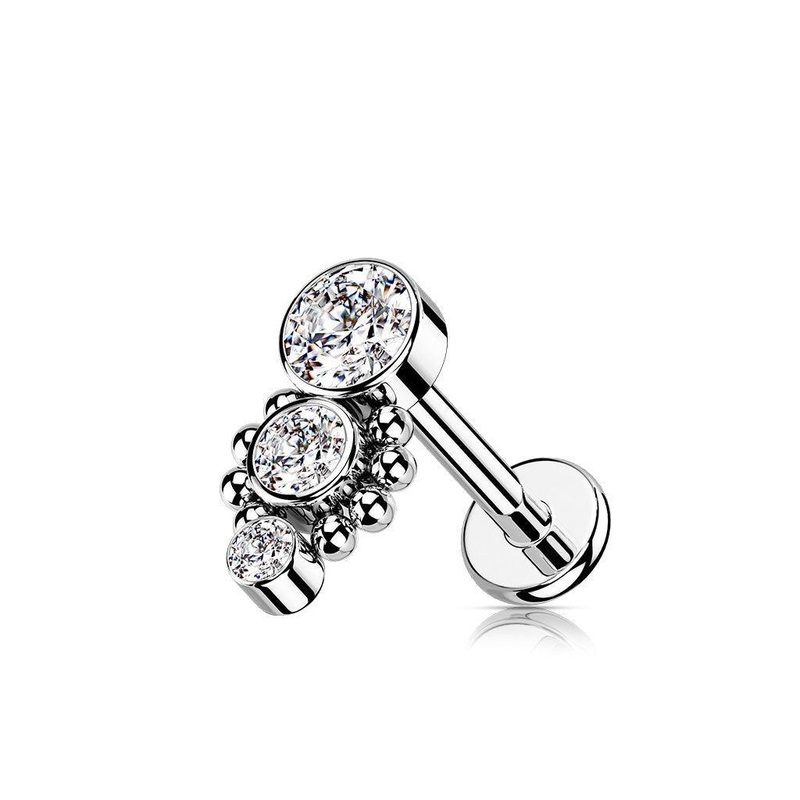 Triple Gem Drop I.T. Labret 16G 6mm