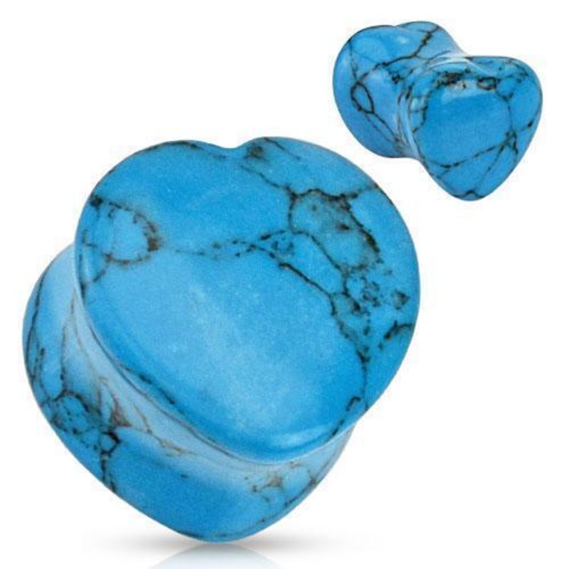 Turquoise Stone Heart Plug 6mm-16mm 6mm(2G)