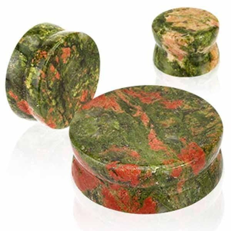 Unakite Stone Plug 8G-1″ 5mm(4G)