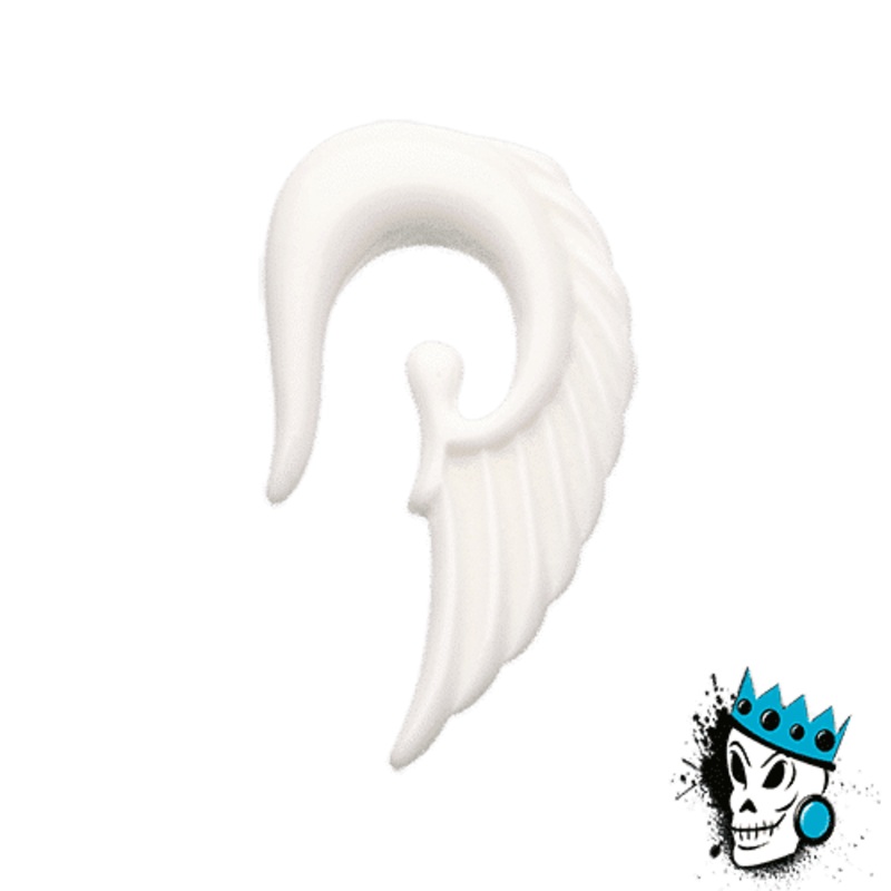 White Acrylic Angel Wing Hooks (14 gauge -0 gauge) 14 g