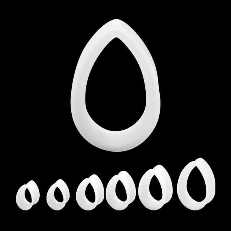White Teardrop Silicone Tunnels (1/2 inch – 1 inch) 1/2 inch