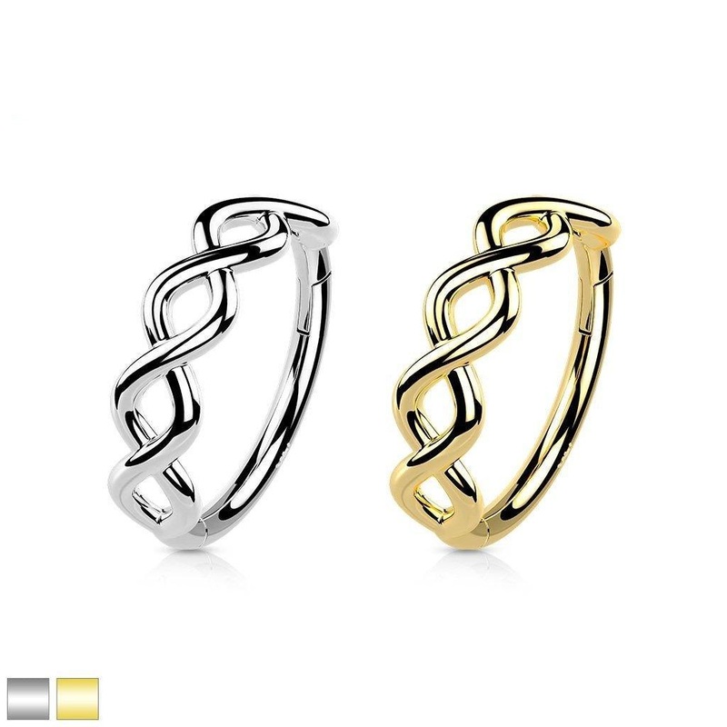 14kt Gold Infinity Hinged Ring 16G White Gold