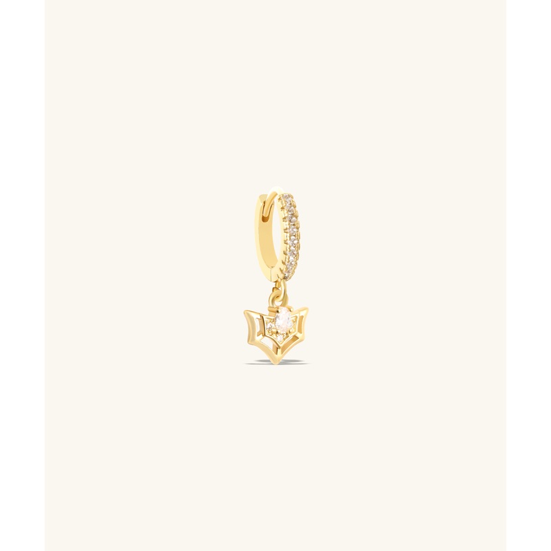 Bat Dangle Hoop Gold