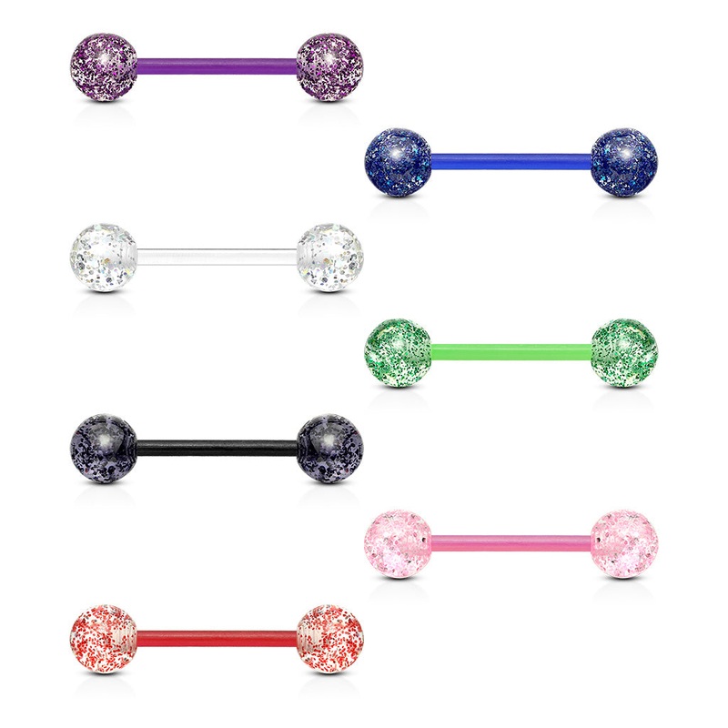 Bioflex Glitter Barbell 14G Black