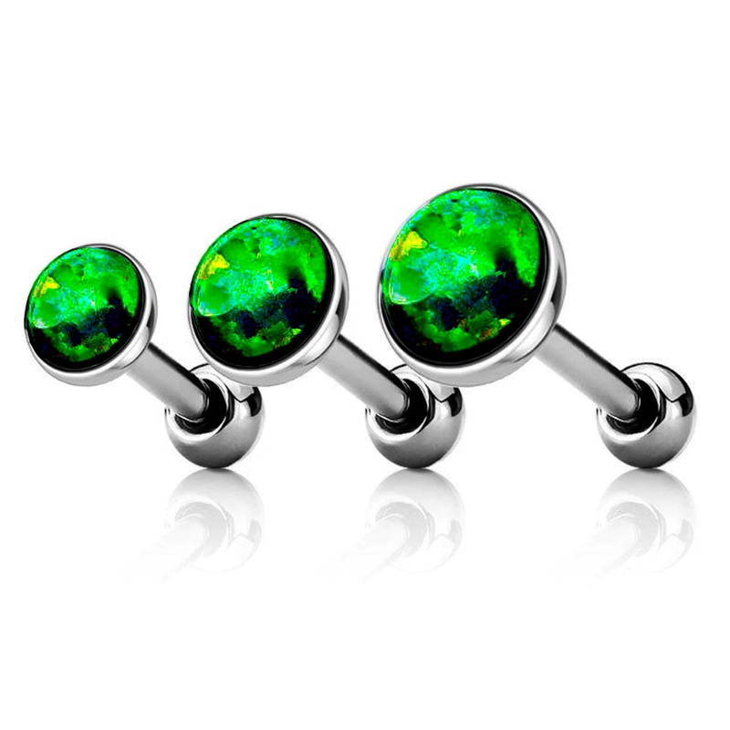 Dazzle Opal Ear Piercing in Emerald Triple Piercing Set (3mm, 4mm, 5mm)