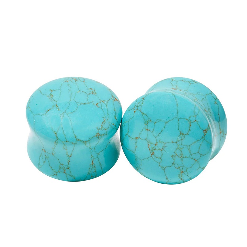 Diablo Organics Turquoise Stone Plugs (8 gauge – 1 inch) 8 g