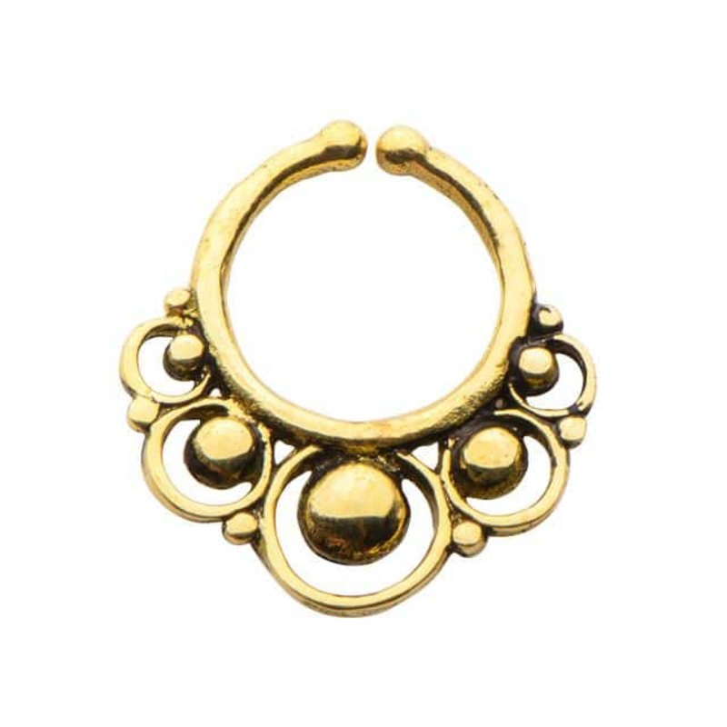 FAKE Brass Ornate Septum Ring 8 g