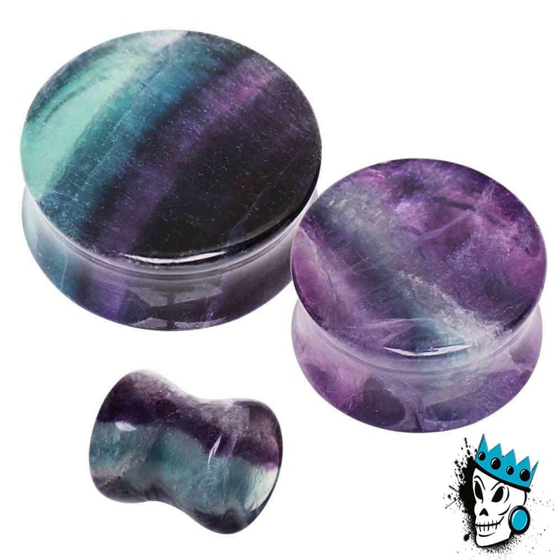 Fluorite Double Flare Plugs (8 gauge – 1 5/8 inch) 8 g