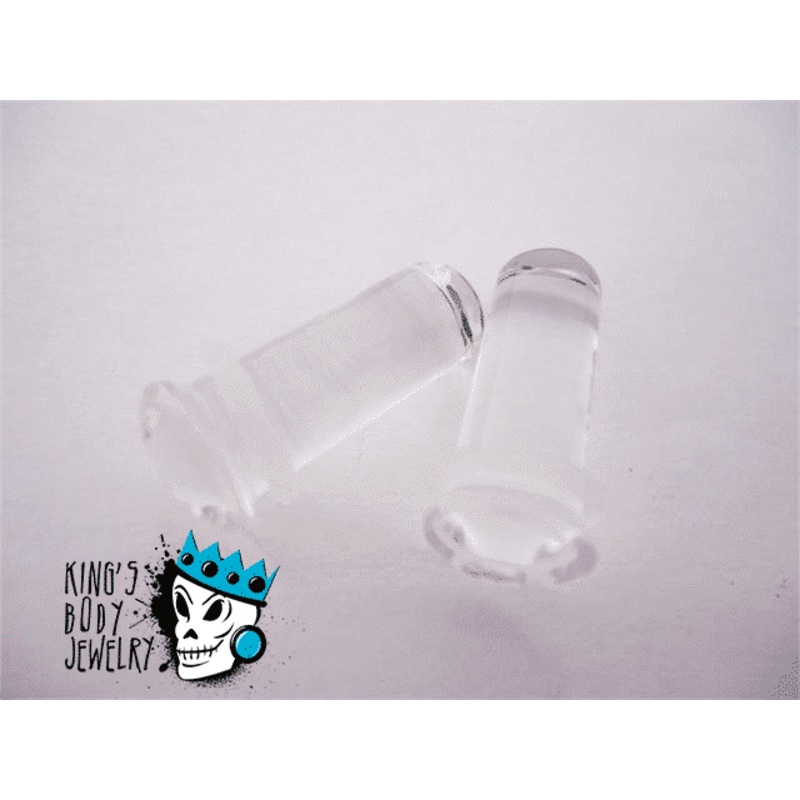 Gorilla Glass Clear Conch Plugs (8 gauge – 1/2 inch) 8 g