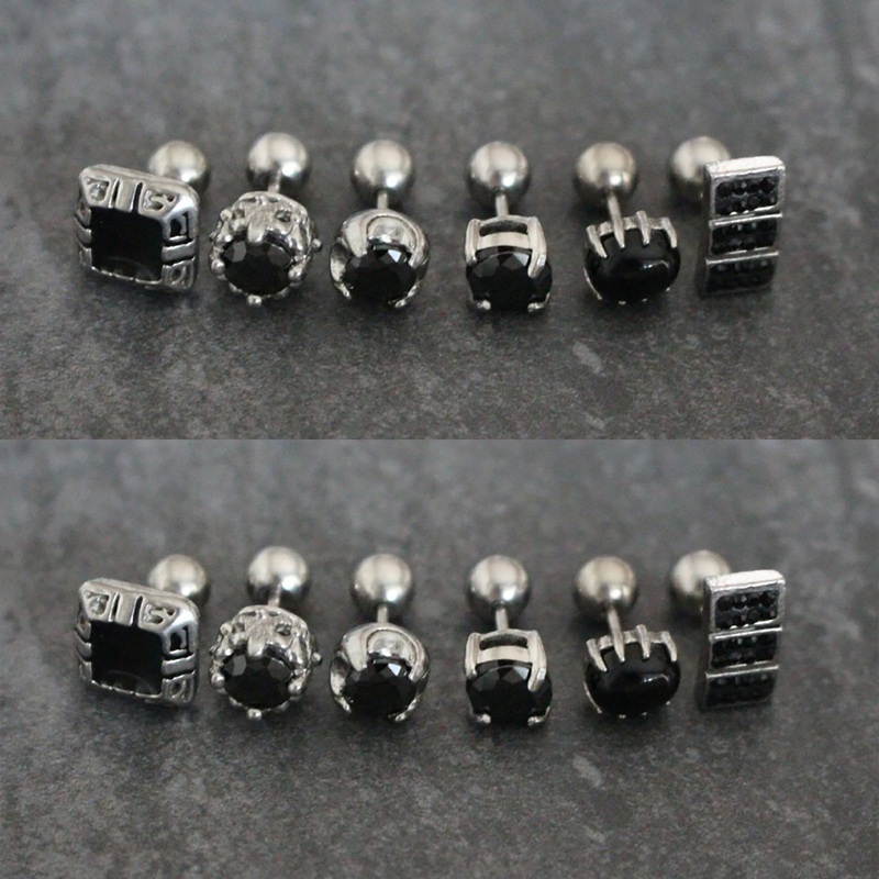Kaga Blackline Gemstone Ear Piercing Earring Single Piercing (1) 1