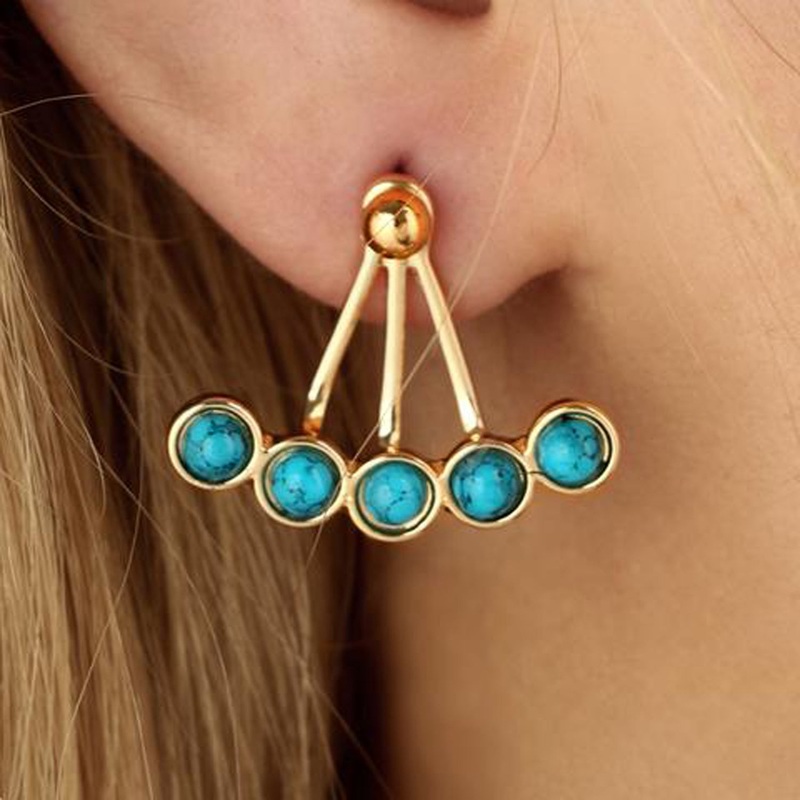Korwa Turquoise Ear Jacket Earring Gold