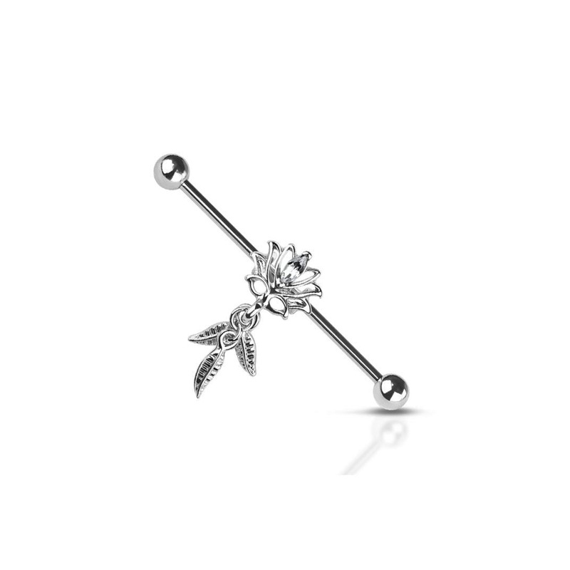 Leaf Lotus Industrial 14G 38mm Gold