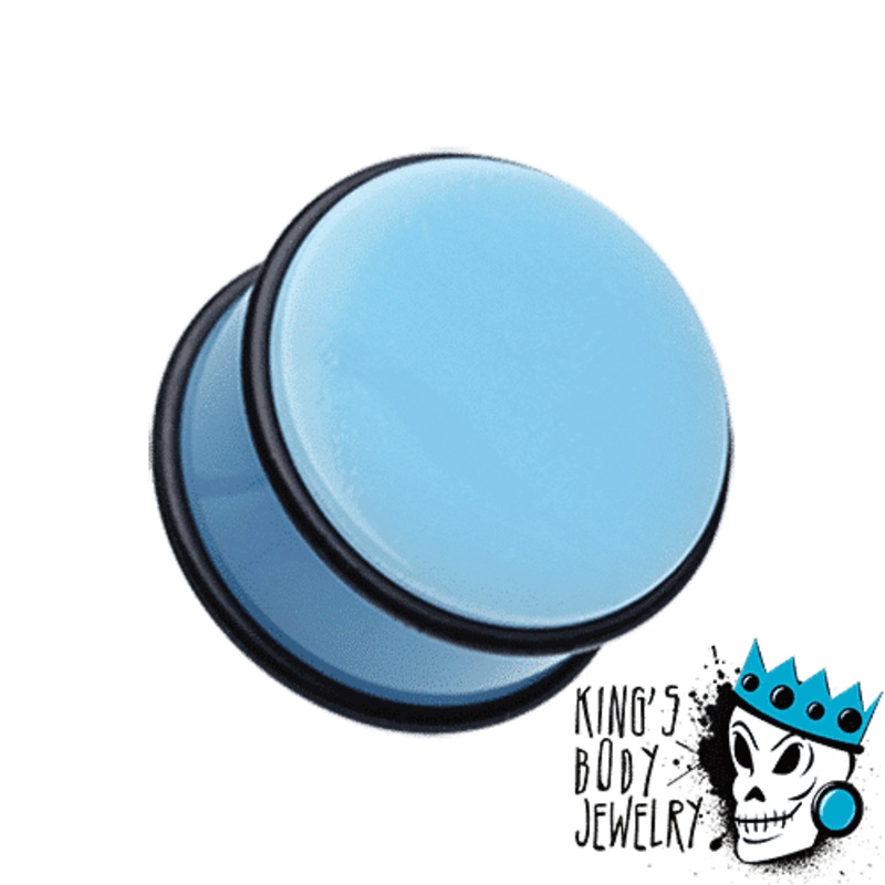 Light Blue Acrylic No Flare  Plugs (1 1/8 inch – 2 inch) 1 1/8 inch