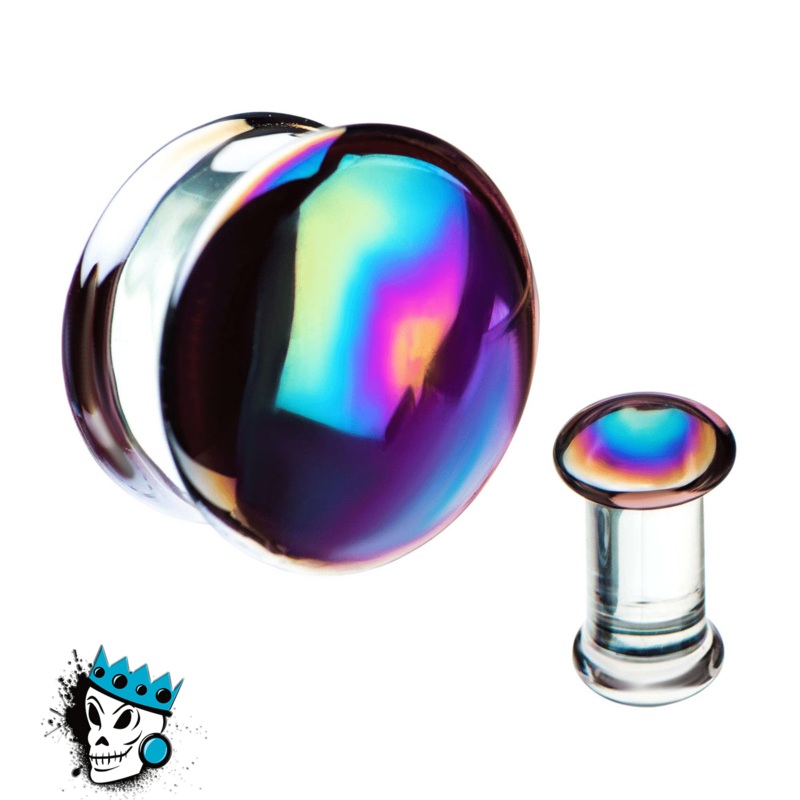Oil Slick Glass Plugs (12 mm – 1 inch) 0 g