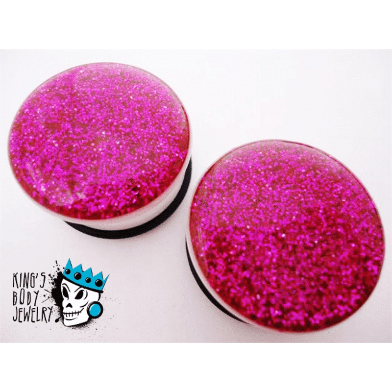 Purple Acrylic Sparkle Plugs (9/16 inch) 9/16 inch