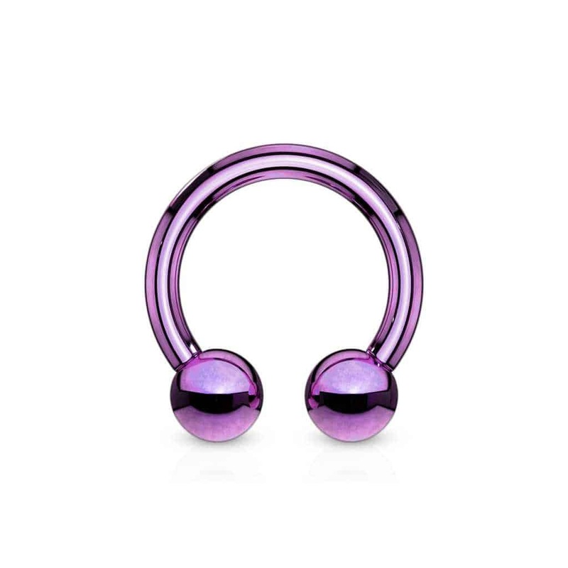 Purple Steel Circular Barbells (18 gauge – 0 gauge) 18 g 5/16″