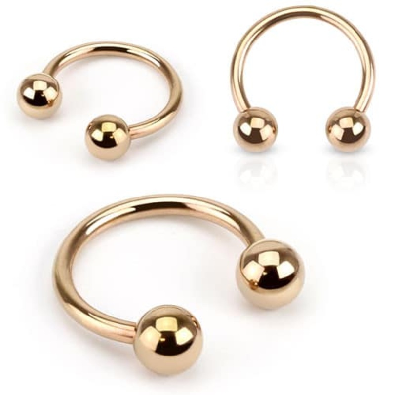 Rose Gold Circular Barbells (16 gauge – 14 gauge) 16 g 5/16″